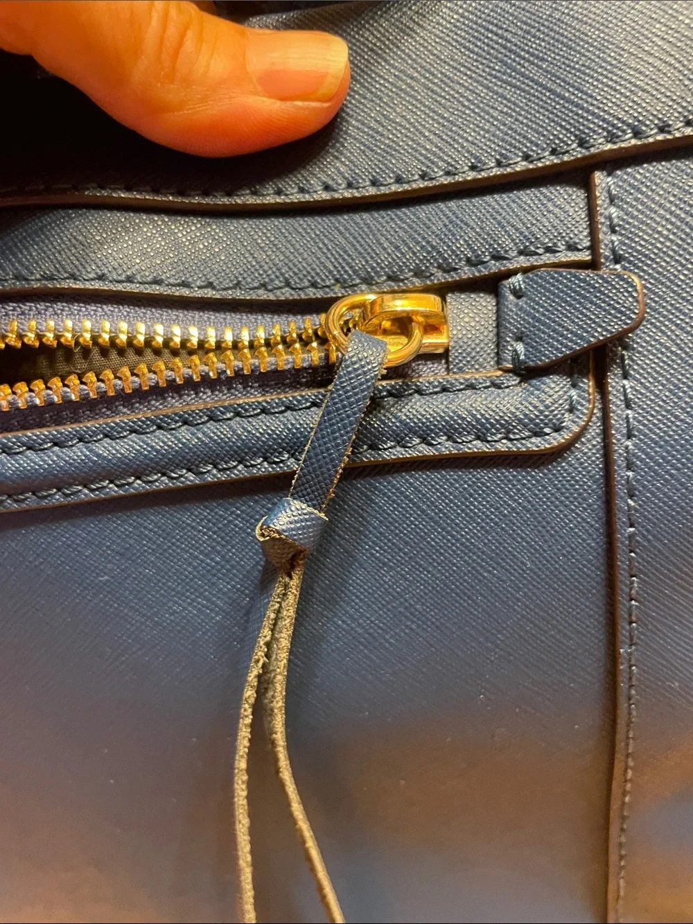 Rebecca Minkoff blue Saffiano leather tote